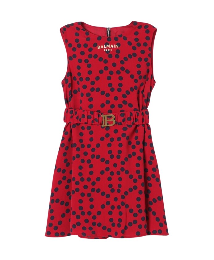 robe-rouge-a-pois-pour-enfants