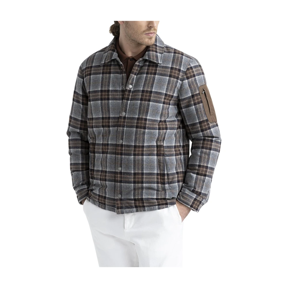 PESERICO Puurnieuwe wollen ruit shacket Multicolor Heren