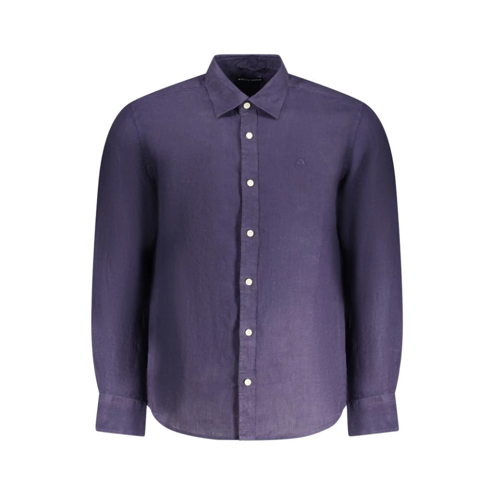 North Sails Men's Blue Casual Shirts,, Linen Shirt With Italian Collar Extra Large