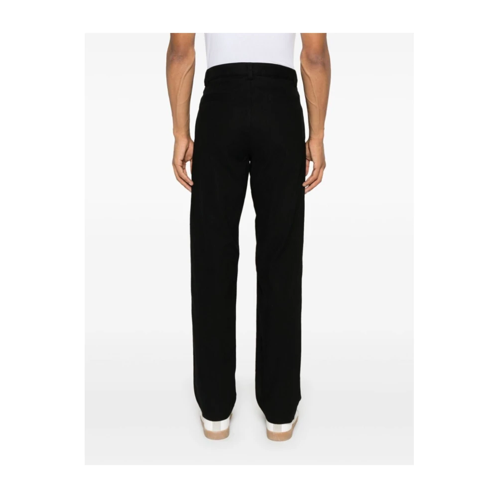 A.p.c. Zwarte Corduroy Straight Leg Broek Black Heren