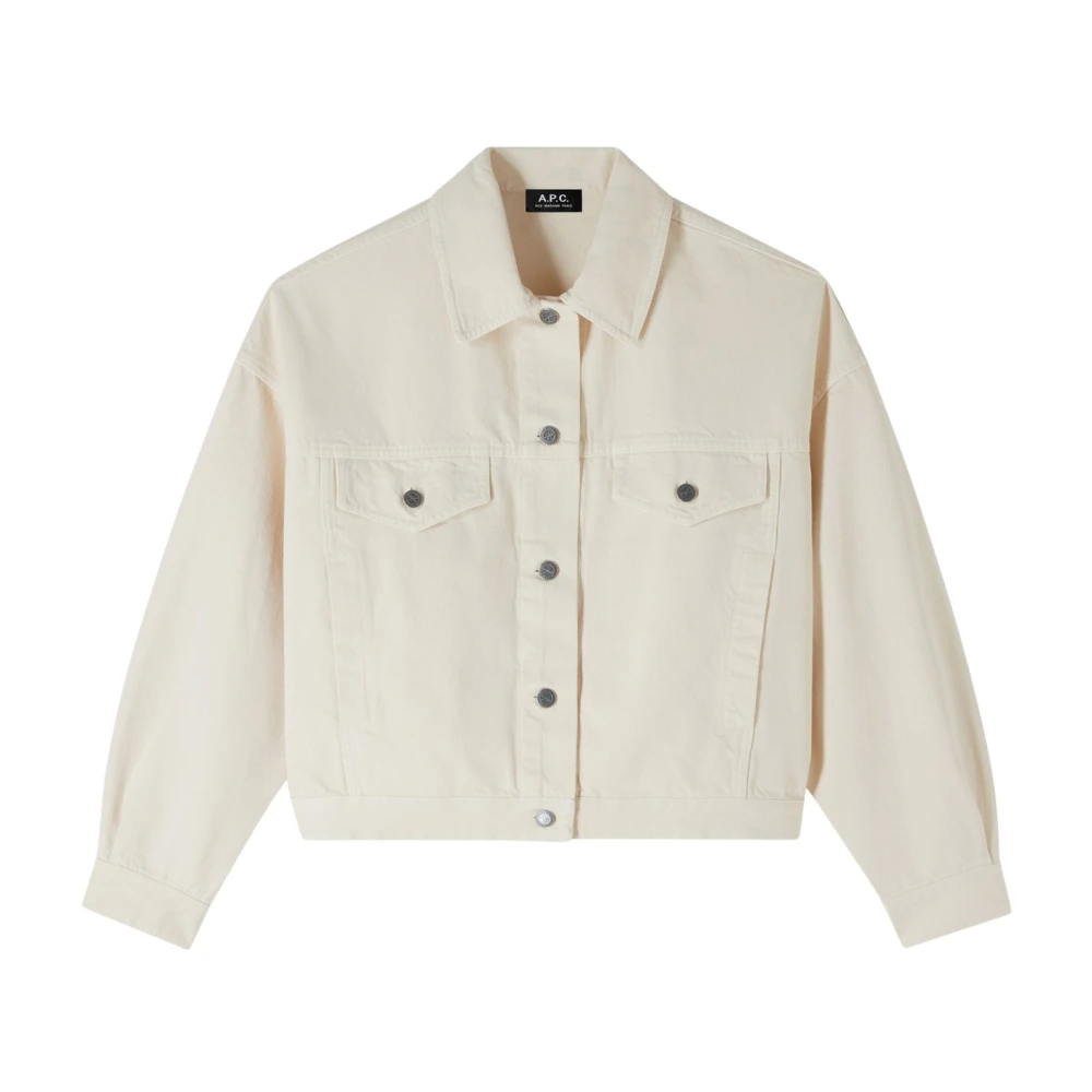 A.p.c. Women's Beige Denim Jackets, 2XS, Cotton Denim Jacket In Cream