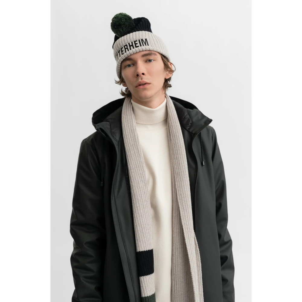 Stutterheim Pompon Ribgebreide Beanie Black Heren