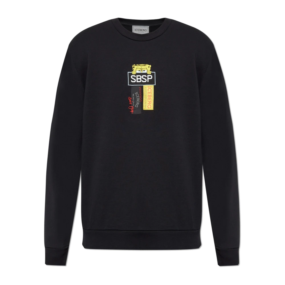 Iceberg Sweatshirt met logo Black Heren