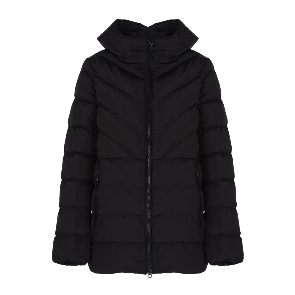 Geox Gewatteerde capuchonjas Black Dames