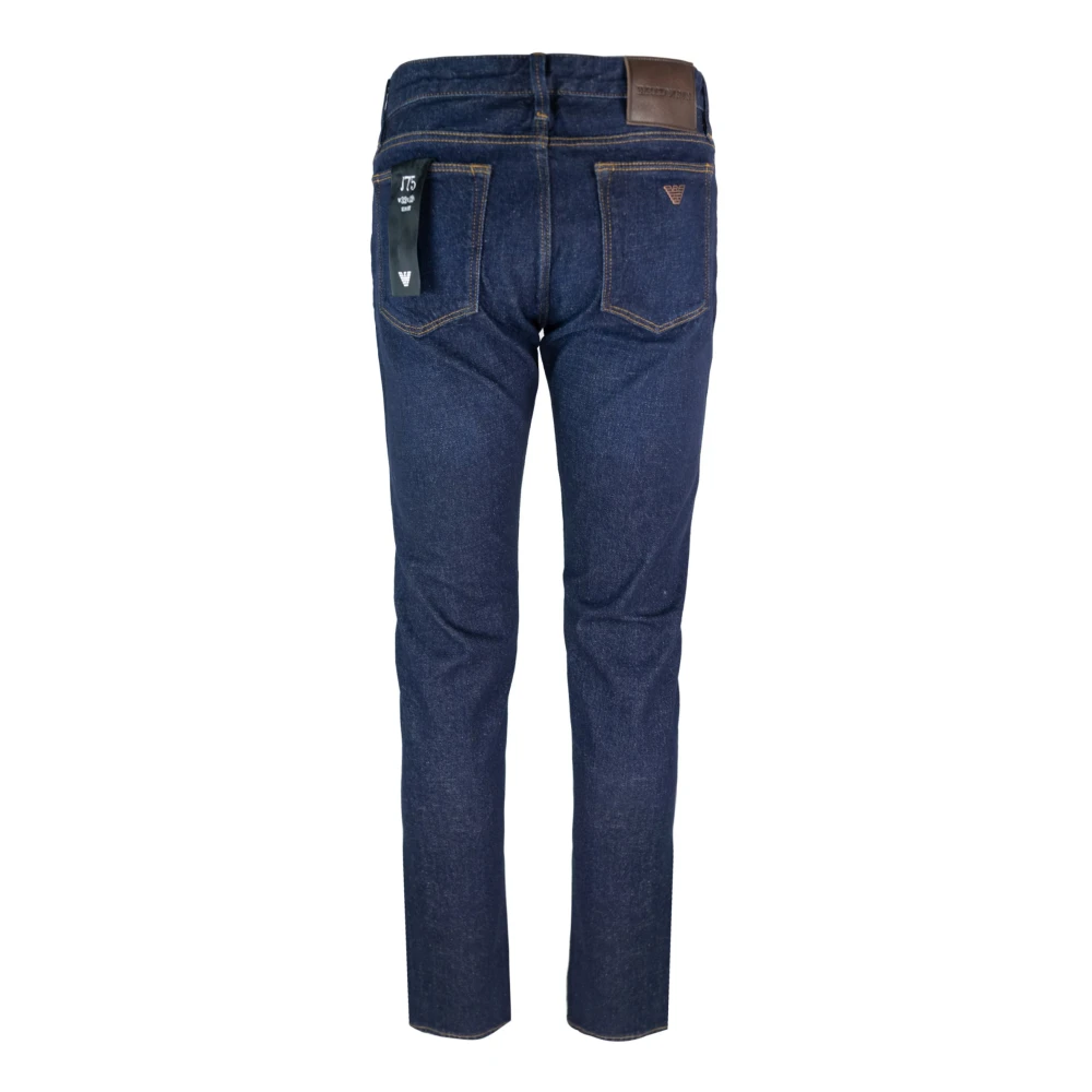 Emporio Armani Jeans met lage taille en regular fit met knoopsluiting Blue Heren