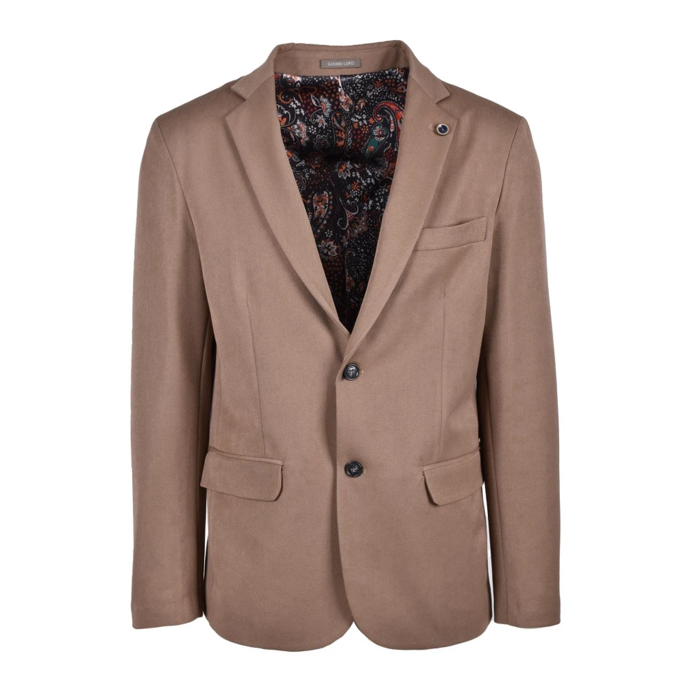 Gianni Lupo Elegante Jas met Polyester Mix Brown Heren