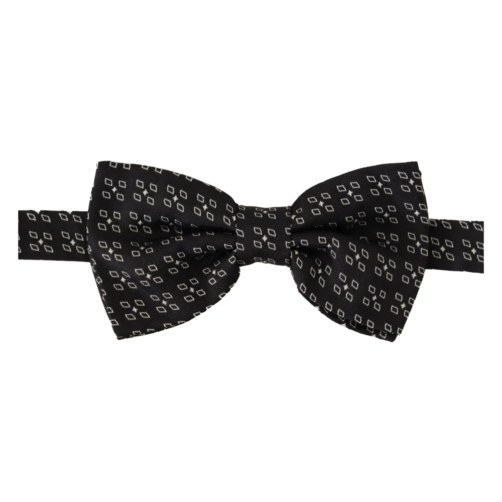 Dolce & Gabbana Black White Polka Dot Silk Neck Papillon Tie - Male - Bow Ties - Black - One Size - Accessories - Image 3
