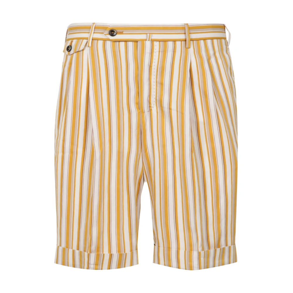 PT Torino Bermuda Shorts met Golvend Uiterlijk Yellow Heren