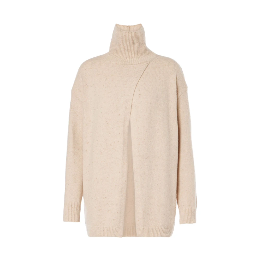 Max Mara Angelo Sweater met hoge hals detail Beige Dames