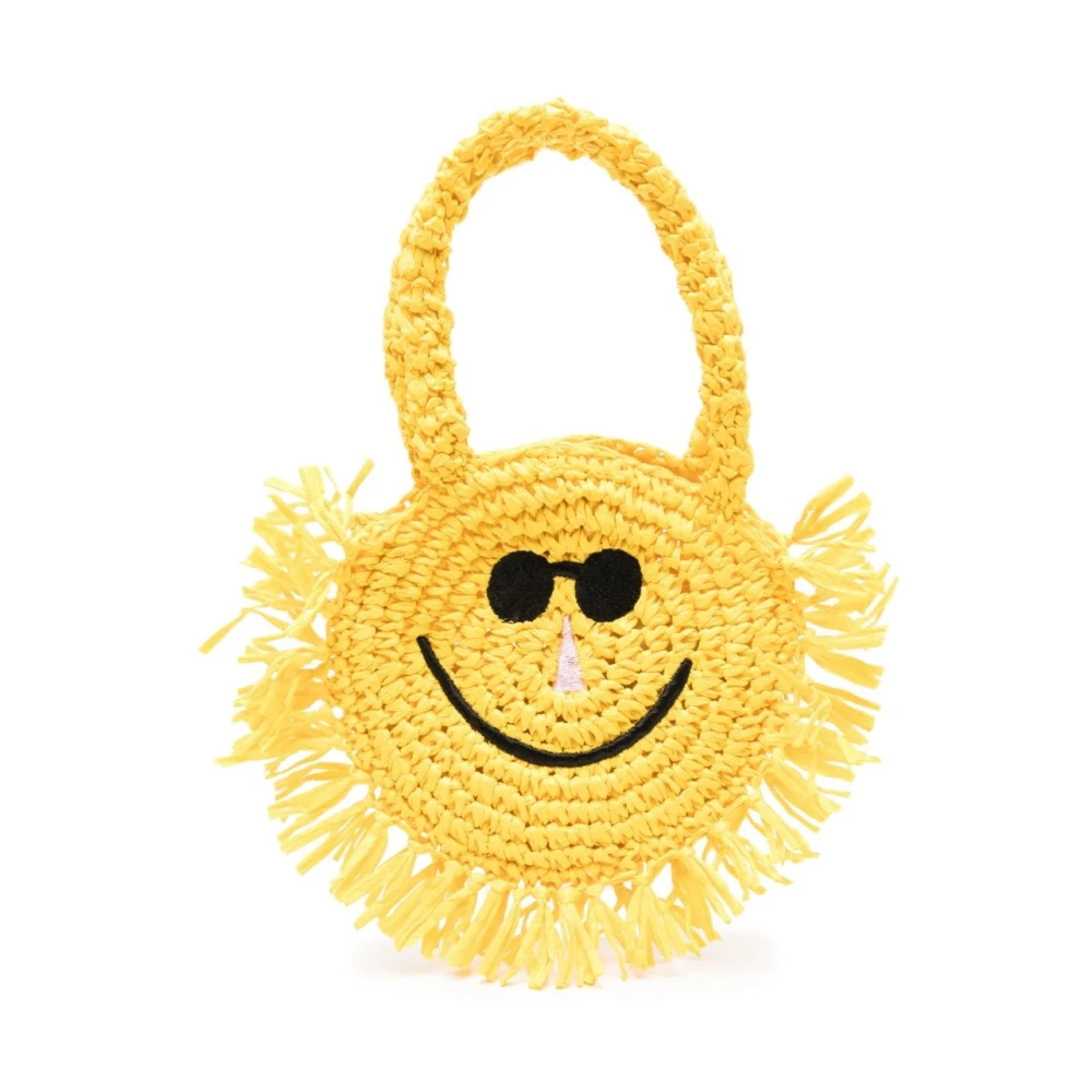 Stella McCartney Gul Raffia Vävd Väska med Sol Motiv Yellow, Flicka