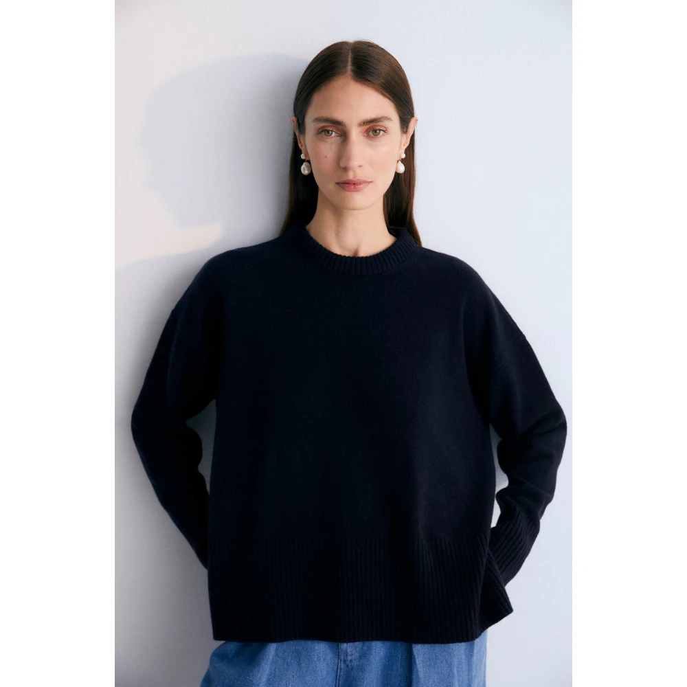 The New Society Nikos Vrouw Trui Navy Blue Dames