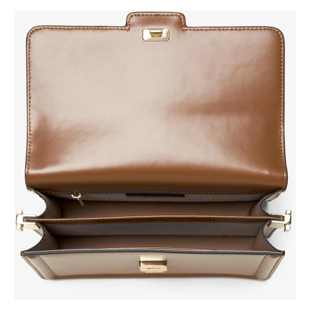 Estro Kleine Bruine Leren Schoudertas voor Vrouwen Er00115780 Brown Dames