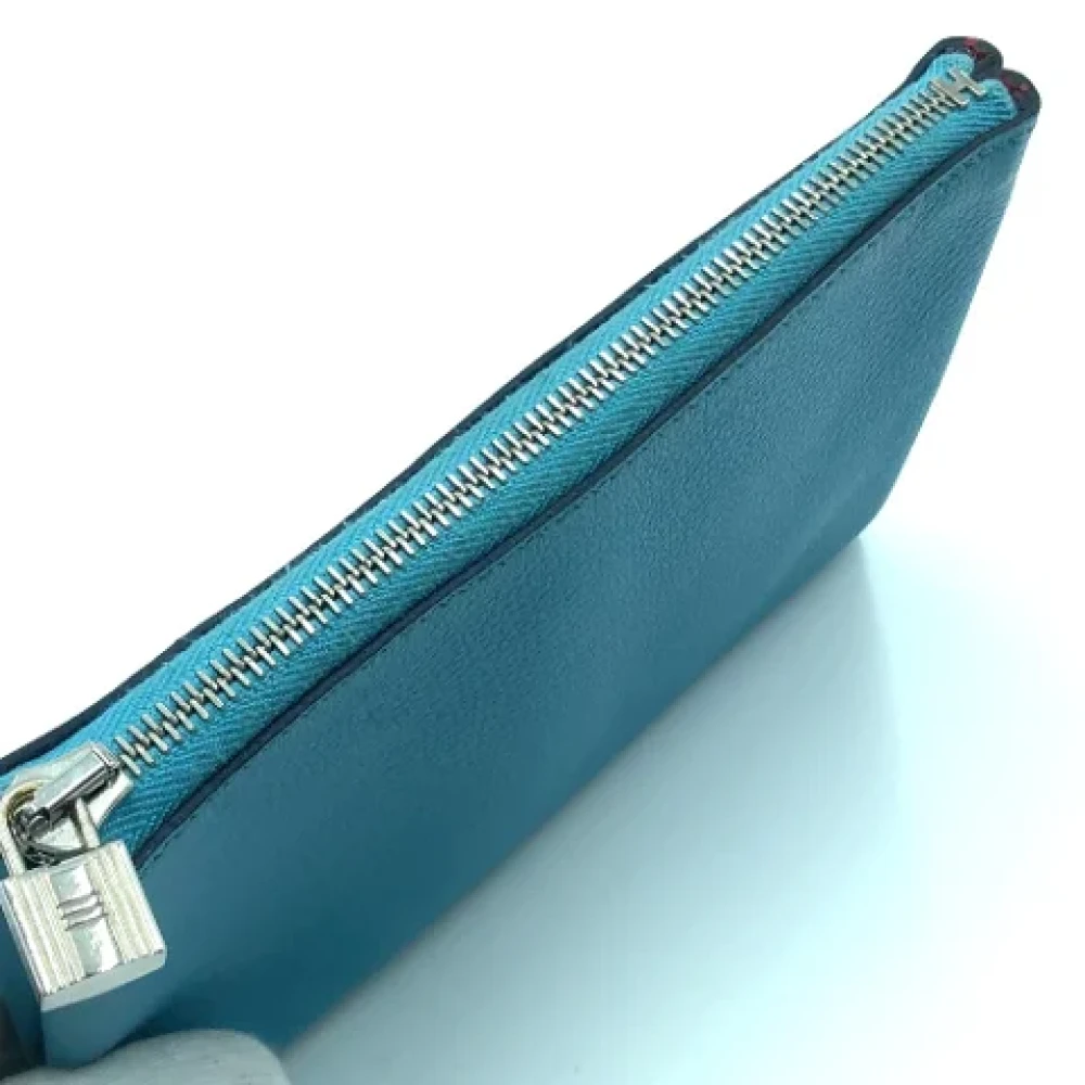 Hermès Vintage Pre-owned Leather pouches Blue Dames