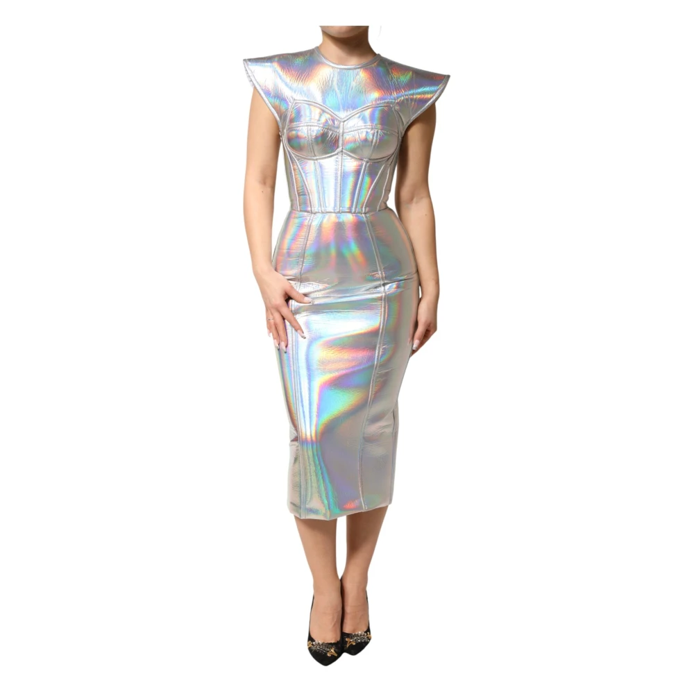 Dolce & Gabbana Women's Gray Bodycon Sheath Midi Dress