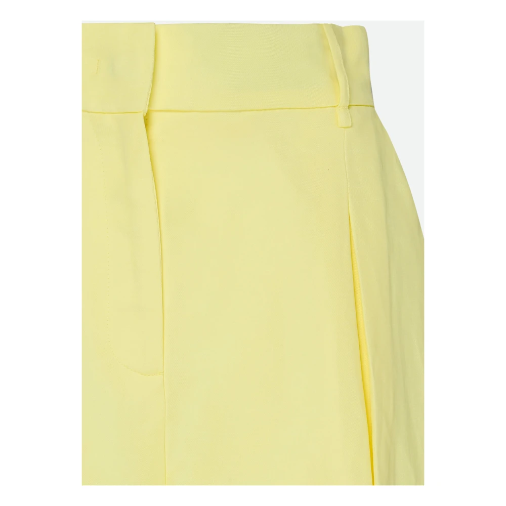 Twinset Gele Linnen Shorts Hoge Taille Yellow Dames