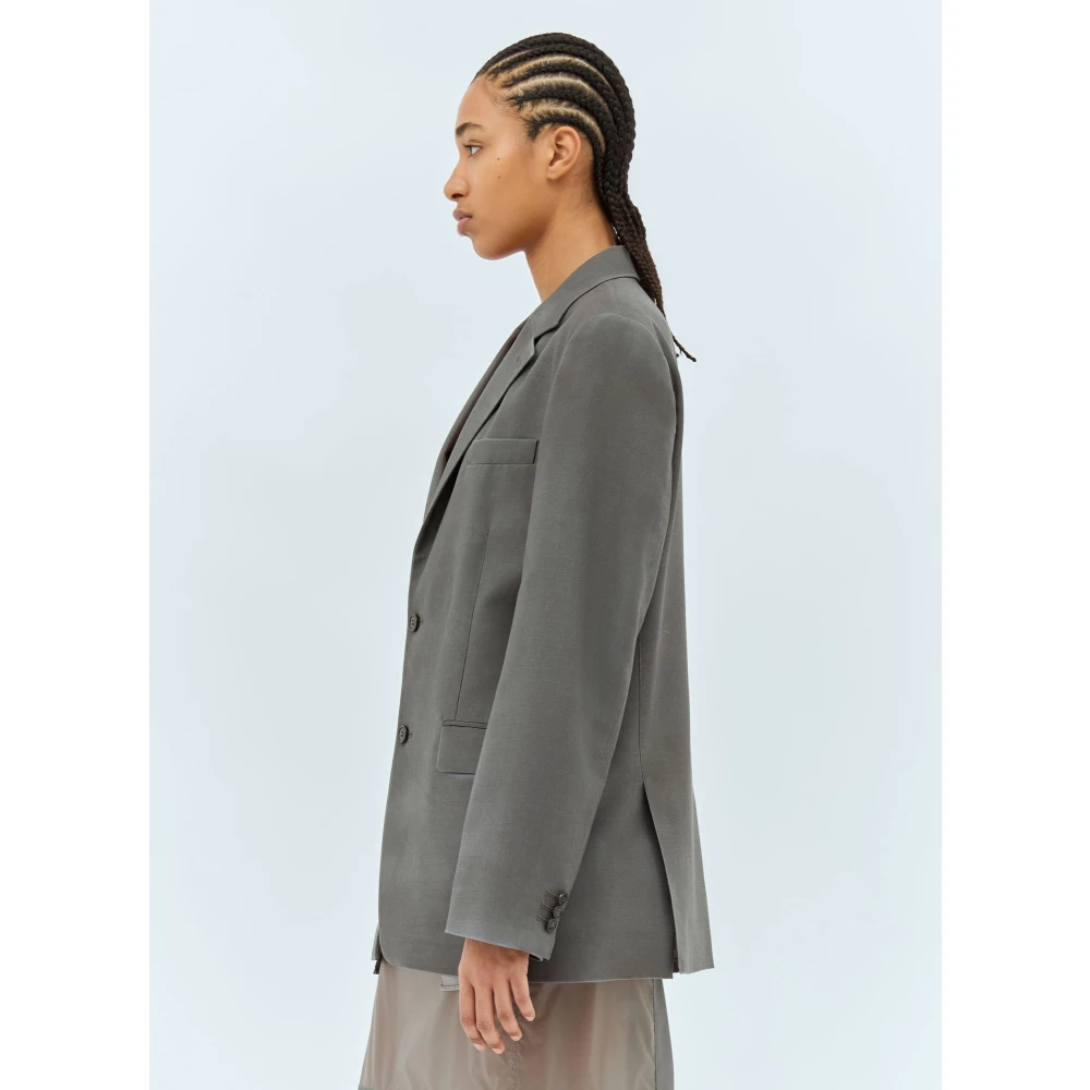Maison Margiela Mohair Wol Blend Blazer Gray Dames