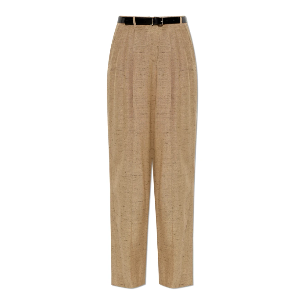 Dolce & Gabbana Beige Wide Trousers, Female, Xs, Belt Trousers