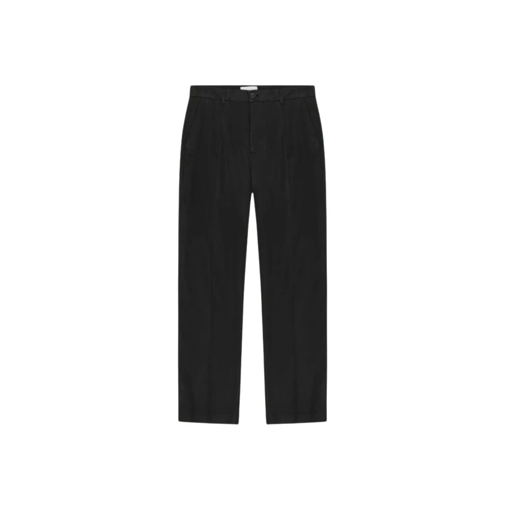Les Deux Black Reece Pleated Twill Suit Trousers - Female - Straight Trousers - W33 - Trousers