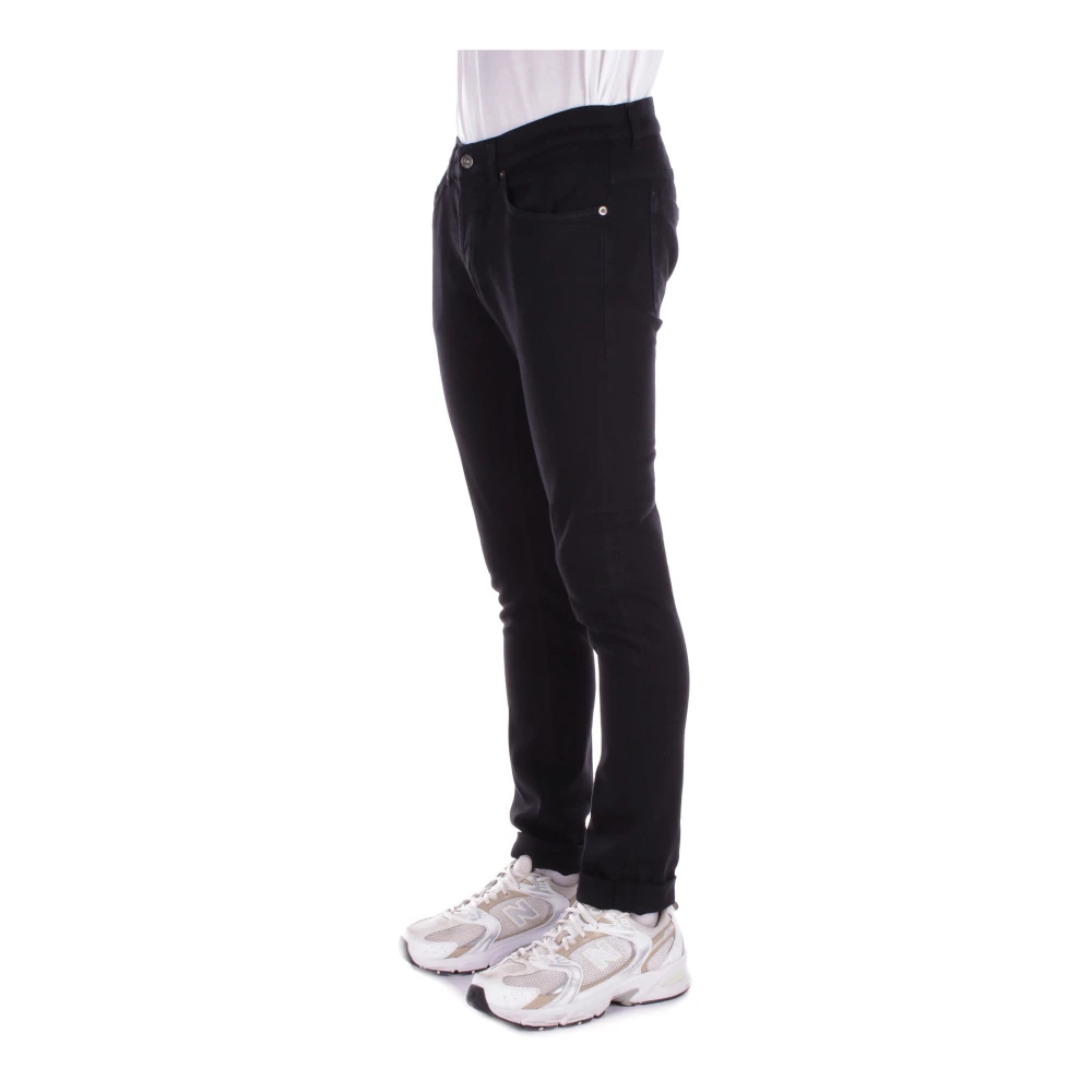Dondup Zwarte Logo Broek met Knopen Black Heren