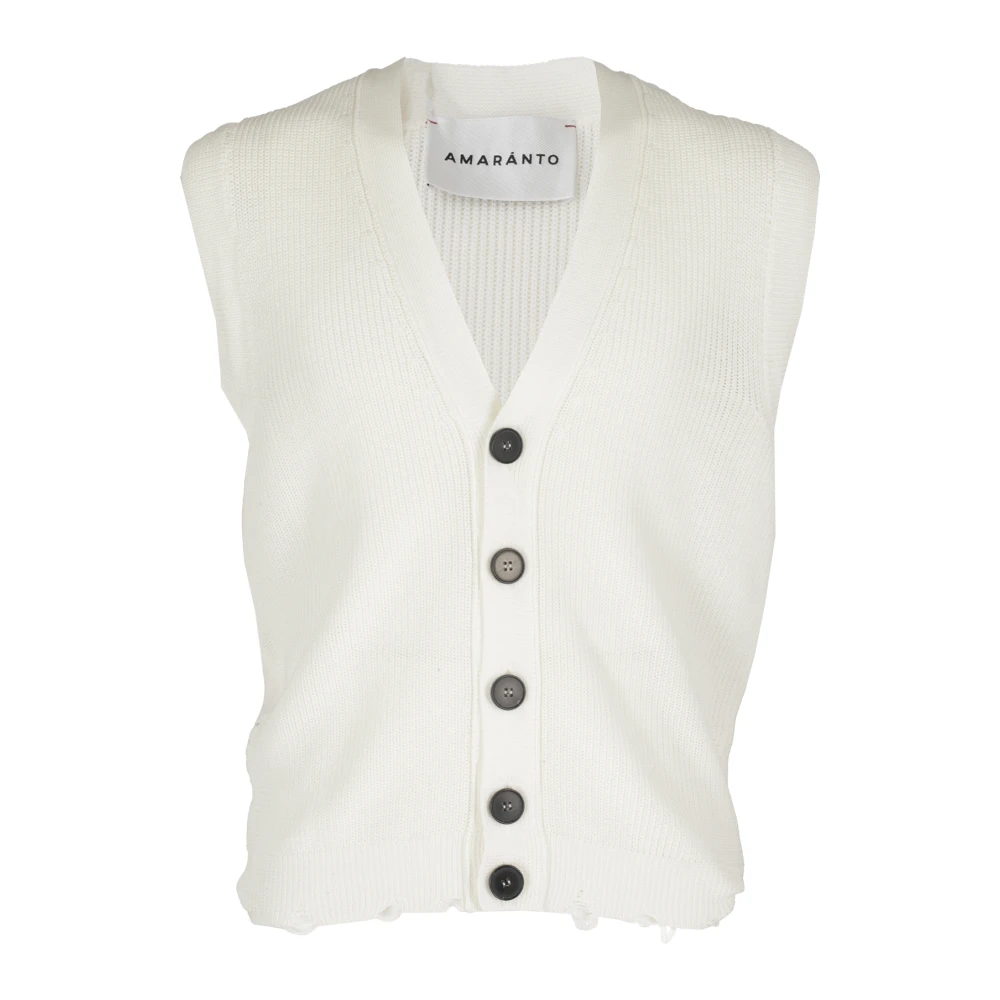 Amaránto White Sleeveless Jumpers, Male, S, Sleeveless Knitwear