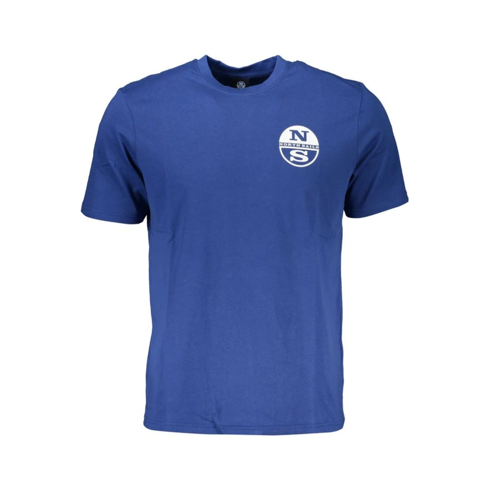 North Sails Blauw Katoen Print Logo T-Shirt Blue Heren
