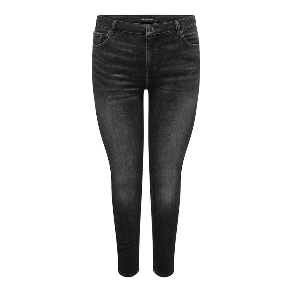 Only Carmakoma Skinny Zwarte Denim Jeans Black Dames