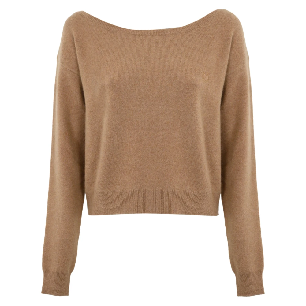 Pinko Kasjmier Kameel Trui Boothals Lange Mouw Brown Dames