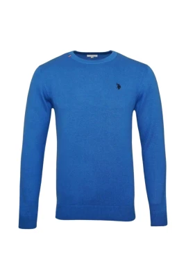 Blå Bomull Crew Neck Tröja