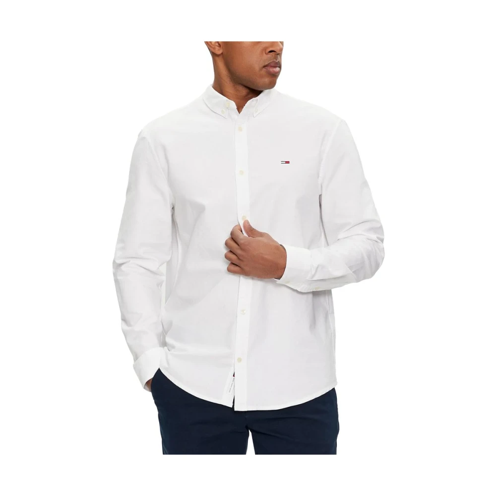 Tommy Jeans Wit Katoenen Overhemd Mannen Collectie White Heren