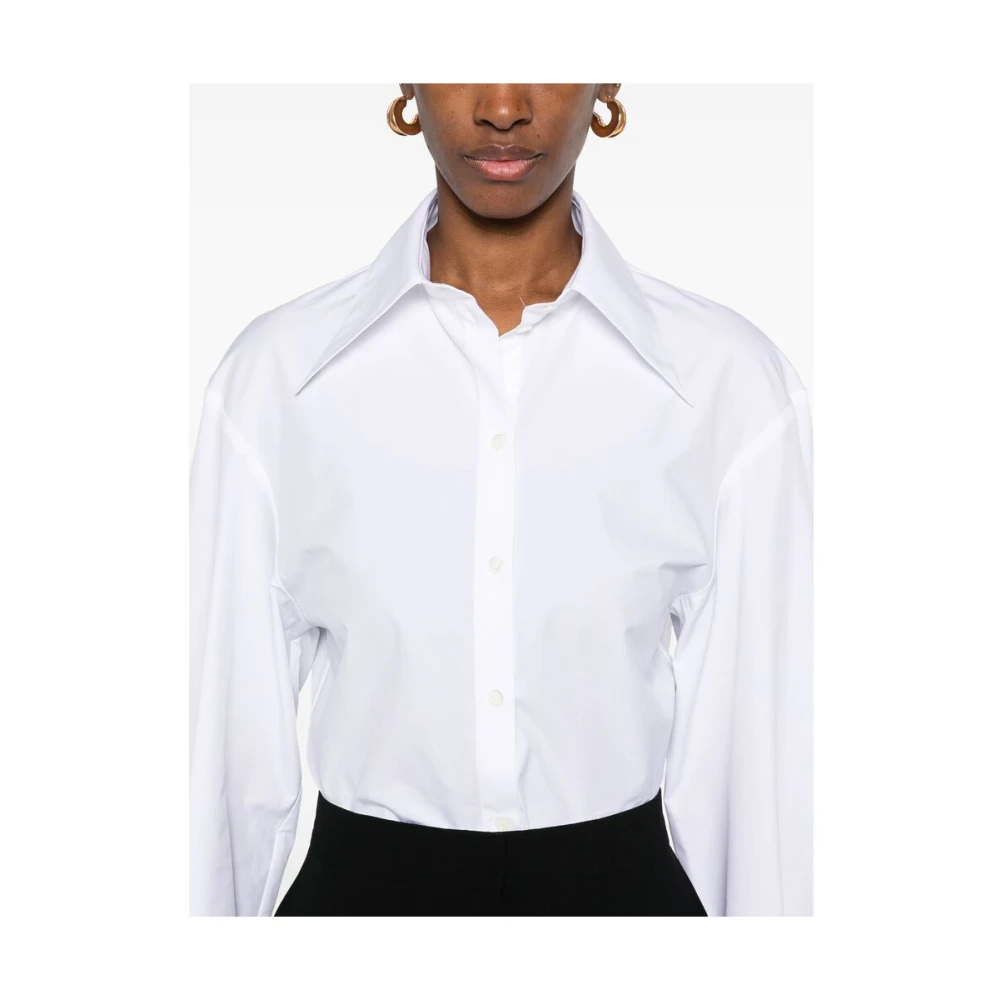 Mark Kenly Domino Tan Witte Button-Up Shirt met Dart Detailing White Dames