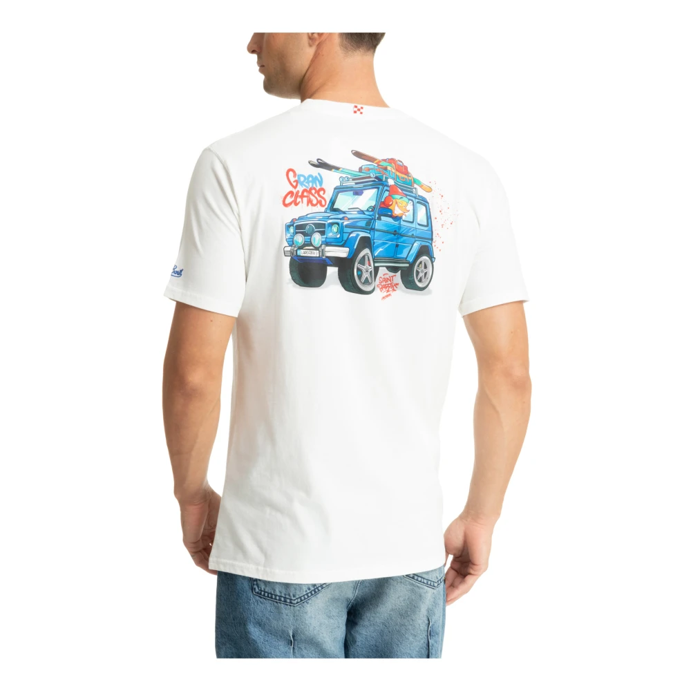 MC2 Saint Barth Gestreept Crypto Puppets Logo T-shirt White Heren