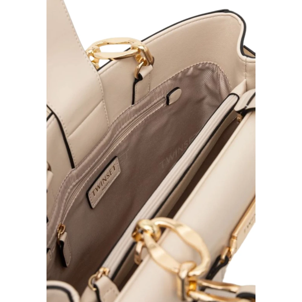 Twinset Middelgrote tas van synthetisch materiaal met magnetische sluiting Beige Dames