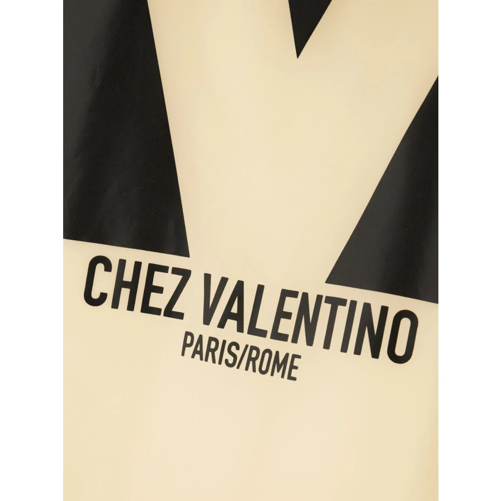 Valentino Garavani Roomkleurige Jas met Rits Capuchon Beige Heren