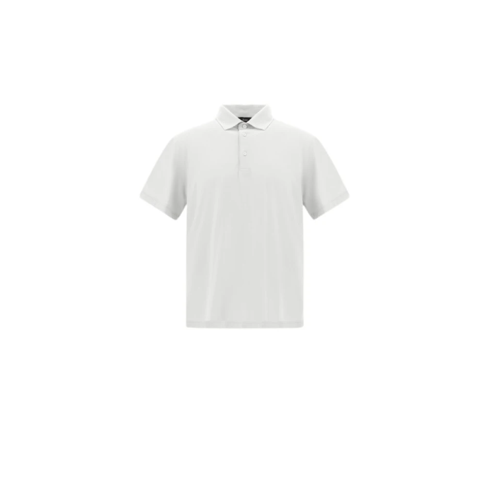 Herno Ademende Crepe Voile Jersey Polo Shirt White Heren