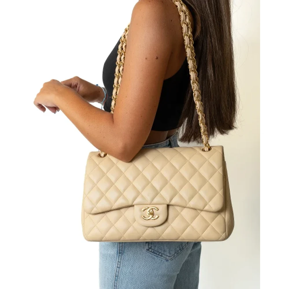 Chanel Vintage Pre-owned Fabric chanel-bags Beige Dames
