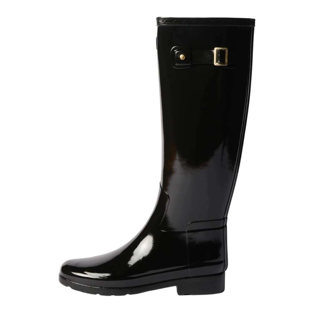 Hunter Gold Trim Tall Gloss Boot Refined Nero - Image 5