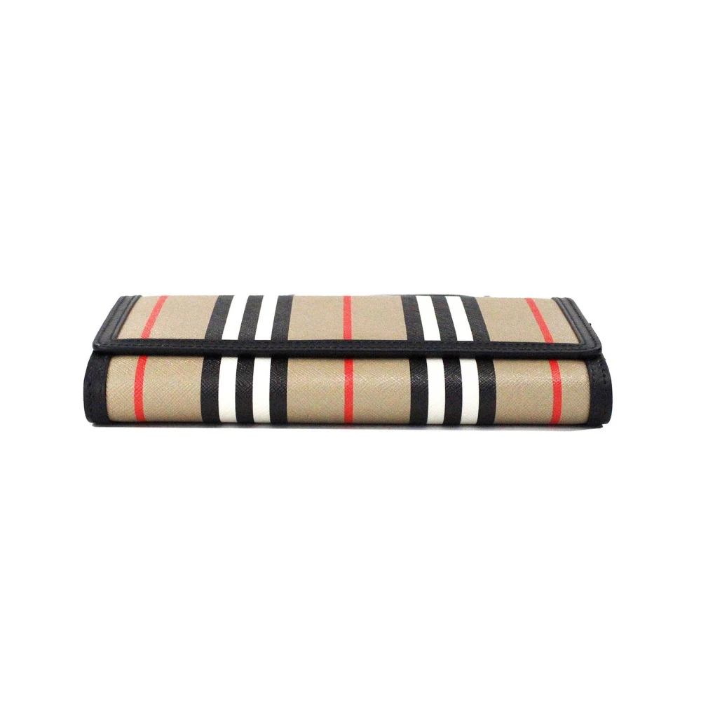 Burberry Icon Stripe Zwart Crossbody Portemonnee Tas Brown Dames