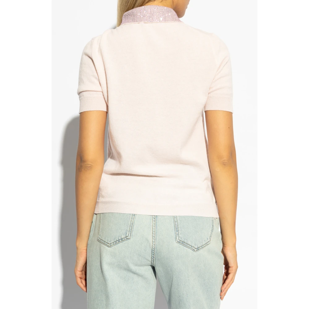 Blumarine Polo met decoratieve afwerking Pink Dames