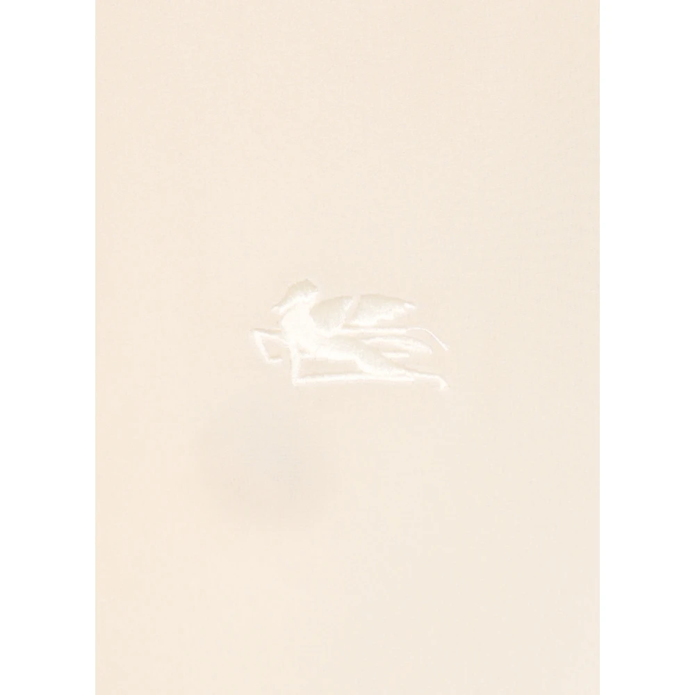 ETRO Zijden Top met Geborduurd Logo Beige Dames