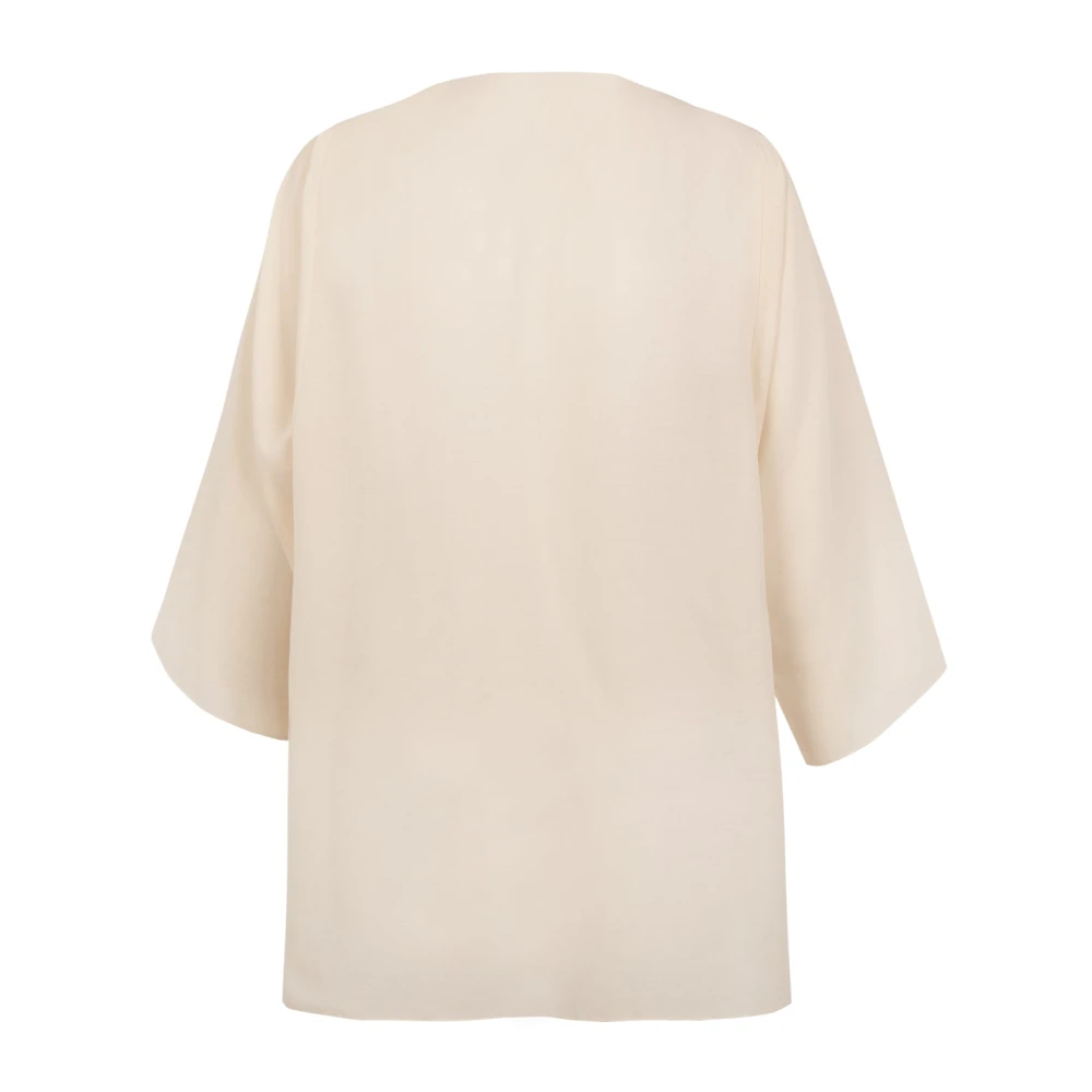 Cortana Zon ivoorkatoenen voile shirt Beige Dames
