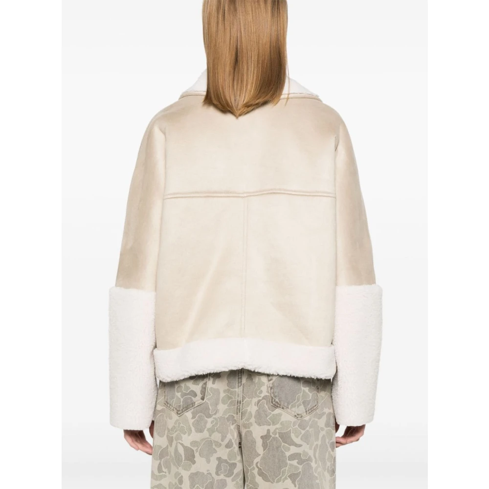 Ugg Beige Cropped Sherpa Jas Beige Dames