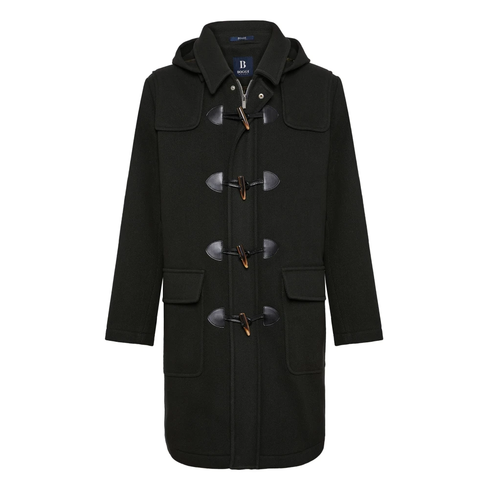 Boggi Milano Duffle Coat Van Wol Green Heren