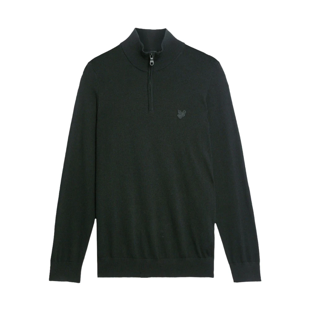 Lyle & Scott Klassieke Merino Quarter Zip Sweater Green Heren
