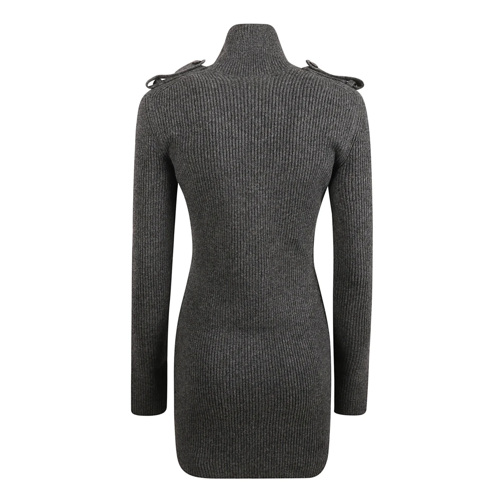 alexander mcqueen Grijze Rib Mini Jurk Gray Dames