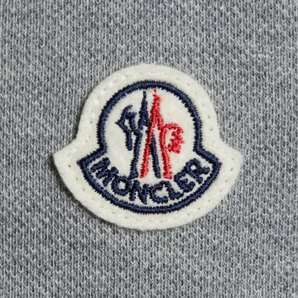 Moncler Lange Mouw Polo in Tijdloos Design Gray Heren