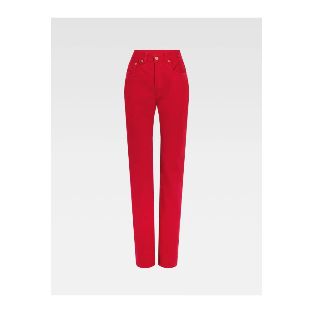 Jacquemus Rode Straight Leg Jeans Red Dames