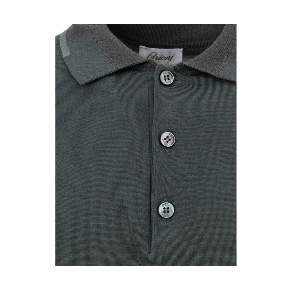 Brioni Groen Katoenen Poloshirt Green Heren