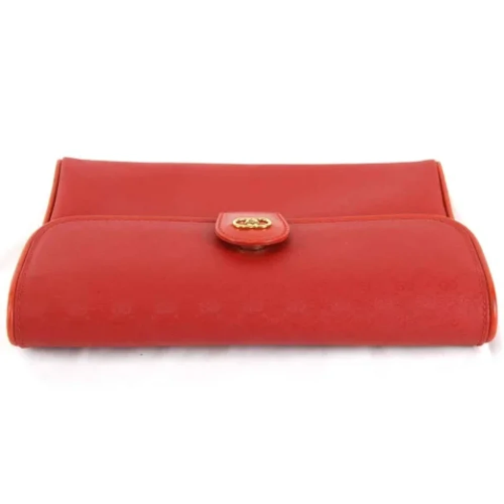 Gucci Vintage Pre-owned Leather clutches Red Dames