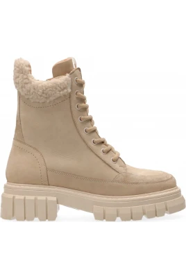Maya Nubuck Beige Snörstövlar