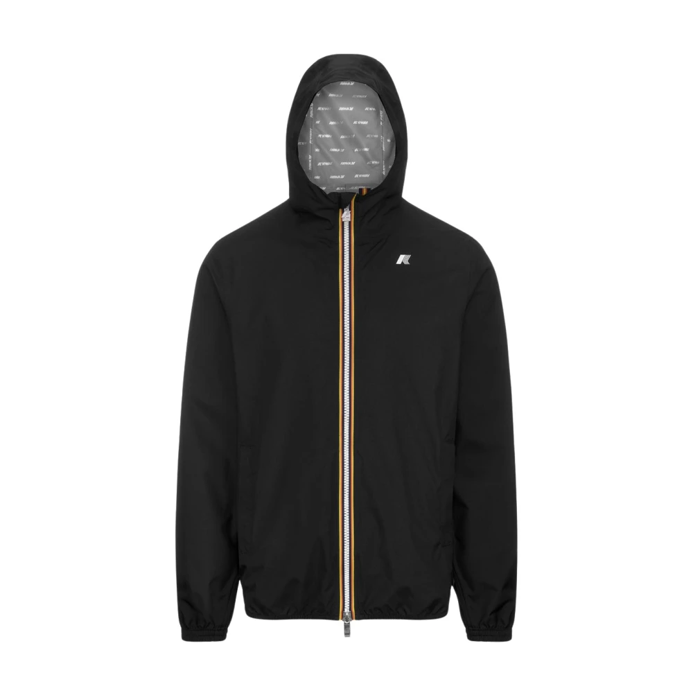 K-Way Men's Black Jack Stretch Dot Jacket - Rain Jackets - L - Jackets